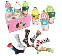 Coquitobeauty Calcetines Divertidos Regalo Original, Cupcakes para Tus pies dulcemente Irresistible Que hará reír y Caminar con Estilo. Convierte Tus Pasos en una Fiesta Sabrosa con Este Pack de 6