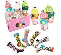 Coquitobeauty Calcetines Divertidos Regalo Original, Cupcakes para Tus pies dulcemente Irresistible Que hará reír y Caminar con Estilo. Convierte Tus Pasos en una Fiesta Sabrosa con Este Pack de 6