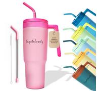 Coquitobeauty Taza Térmica con Pajita 40 oz (1.18L) Color Rosa (AZUL MARINO)