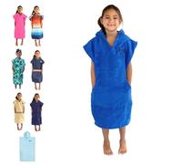 Cor Infantil Poncho Toalla Robe luz y Oscuro Azul para Edades 3 - 10 (Azul)