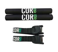 Cor Surf Almohadillas para Portaequipajes y Correas de Silicona Antiarañazos para tabla de Remo, Tabla de Surf, SUP, Canoa y Esquí (almohadilla para portaequipajes de 48cm pulgadas, correa de 10 pies)