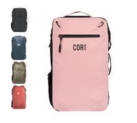 COR Surf - Mochila de viaje aprobada para vuelos, con cremalleras resistentes al agua, bolsillos secretos y correas ergonómicas para los hombros, mochila para laptop de viaje - The Island Hopper, Rosa