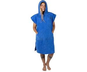Cor Surf Poncho de Toalla cambiadora para Adultos, Bata de baño de Microfibra Suave y de Secado rápido, Toalla con Capucha y Bolsillos, Ligera y Resistente a la decoloración, Azul Medio, M