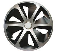 Cora 41945 4 Universal Aluminio Look ROCO Mix Tapacubos, 15, Juego de 4