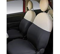 Cora Fundas de Asiento Delanteras Personalizadas Fiat 500 07> Gris/Crema
