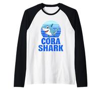 Cora Shark Family Reunion Squad Primer Apellido Camiseta Manga Raglan