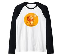 Coraje y deseos con esta obra de arte de león y diente de león Camiseta Manga Raglan