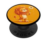 Coraje y deseos con esta obra de arte de león y diente de león PopSockets PopGrip Adhesivo