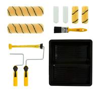 Coral 10411 Max - Juego de 10 rodillos y brocha para pintura y emulsión y brillo