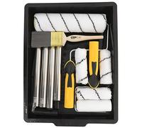 Coral 10505 Easy Coater - Juego de pinceles de rodillo de pintura con barra de extensión, juego de 10 piezas