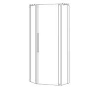 Coral 5 esquinas de una hoja myDay FPFA D707 L 100, 965-985x2000mm, VB31810020AP1, Cabinas de ducha: Marco: Plata mate, vidrio: ESG GlasPlus