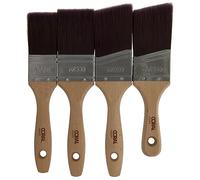 Coral Aspire 31718 - Juego de 4 Pinceles de Pintura Profesional de Corte Recto Firme para un Acabado Ultra Suave y rápido con emulsión Comercial Brillante FSC Madera 3.8 cm, 5.1 cm, 5.1 cm, 5.1 cm en