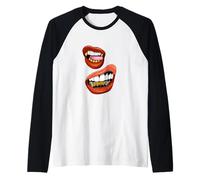 Coral Color Talk That-x2 Coral Graphic Camiseta Manga Raglan