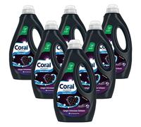 Coral Detergente líquido Black Velvet para más tiempo negro intenso con poder de cuidado del color de origen natural, 23 WL, 1,15 litros, 6 unidades