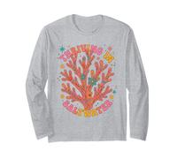 Coral Floral prosperando en Agua Salada Groovy Beach Vacaciones Manga Larga