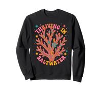 Coral Floral prosperando en Agua Salada Groovy Beach Vacaciones Sudadera