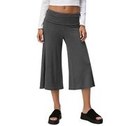 Coral Pants Coral Fold over Yogapants Damen Loose Fit Uni Corals Pant Sommerhose weite Lounge Yoga Hosen für Damen Palazzo Freizeithose 3/4 Sport Hose mit Hohem Umschlagbund, O Gris Oscuro, M