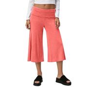 Coral Pants Coral Fold over Yogapants Damen Loose Fit Uni Corals Pant Sommerhose weite Lounge Yoga Hosen für Damen Palazzo Freizeithose 3/4 Sport Hose mit Hohem Umschlagbund, O Orange, L