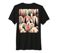 Coral Pink Cream Geometric Abstract Art Deco Penguin Forest Camiseta Premium