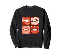 Coral Read My Lips Coral Gráfico en Color Sudadera