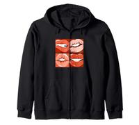 Coral Read My Lips Coral Gráfico en Color Sudadera con Capucha