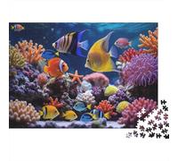 Coral Reef Puzzles 1000 Piezass Reciclado Paper Tropical Fish Adult Jigsaws Developing Chicos y Chicas‘s Intelligence Educativo Game for Familia 52x38cm/1000pcs