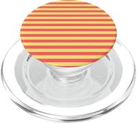 Coral Rosa Amarillo Rayas Horizontales Líneas Preppy Rayas PopSockets PopGrip para MagSafe