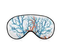 Coral Shell and Starfish Sleep Mask Blindfold Watercolor Sea Life Ajustable Super-Smooth Soft Eye Mask Cover para Hombres Mujeres Viajes y siesta