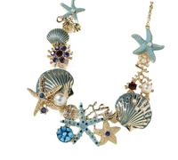 Coral Starfish Pearl Pendant Necklace - Necklaces, Seashell Jewelry