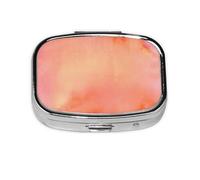 Coral Tonos De Acuarela Rosa Naranja, Pastillero cuadrado para bolsillo o monedero, pequeño contenedor de pastillas, organizador de pastillas de viaje