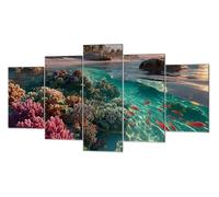 Coral Vista Diamond Painting, 5 Pcs 5D Kit Mosaico Pintura de Diamante, Kit Bordado en Punto de Cruz Manualidades Adultos, DIY Gran Tamaño Cuadro Damantes, Decoracion Hogar Regalos 90x175cm P-d-2462