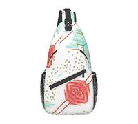 Coral y Teal Arrows Colorful Mexican Stripes Crossbody Bag Sling Bag Mochila de Viaje multipropósito para Hombres y Mujeres