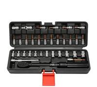 CoralHarven 33 piezas llave dinamometrica bicicleta, llave dinamométrica de 1/4 pulgadas 2-24 Nm, precisión de ±3%, juego de herramientas para el mantenimiento de bicicletas (Black)