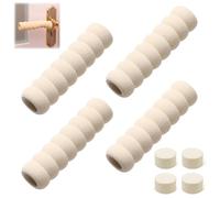 CoralHarven 4 Piezas Protector Manilla Puerta, Espuma Suave Manija de la Puerta Protector, Tope Para Pomo de Puerta, Anticolisión, Antiestático, para Proteger Paredes y Muebles (Beige)
