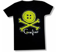 Coraline Cross Bones Other Side Girls Juniors T Shirt Black L