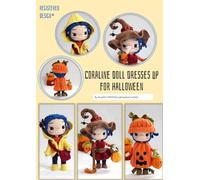 Coraline doll dresses up for halloween: Doll crochet tutorial