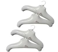 Coralpearl Perchas inflables para viajes de 10 cm con hombros redondos blancos, perchas de secado de ropa con gancho de metal, compactas, ahorran espacio, plegables, portátiles, antideslizantes para