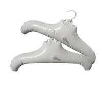 Coralpearl Perchas inflables para viajes de 2 pulgadas con hombros redondos blancos, perchas de secado de ropa con gancho de metal, compactas, ahorran espacio, plegables, portátiles, antideslizantes