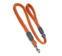 Coralpina - Correa Cinquetorri para perros, simple y robusta, con piezas reflectantes y asa acolchada, con anillo para porta bolsas, color naranja quemado, talla 7/8
