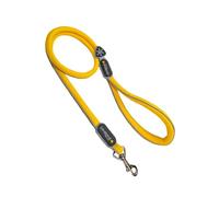 Coralpina - Correa Cinquetorri para perros, simple y robusta, con piezas reflectantes y asa acolchada, con anilla para porta bolsas, color amarillo, talla 4/6