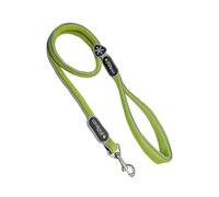 Coralpina - Correa Cinquetorri para perros, simple y robusta, con piezas reflectantes y asa acolchada, con anilla para porta bolsas, color verde, talla 4/6