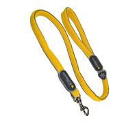 Coralpina - Correa Cinquetorri para perros, simple y robusta, con piezas reflectantes y asa acolchada, con anilla para porta bolsas, color amarillo, talla 7/8