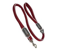 Coralpina - Correa Cinquetorri para perros, simple y robusta, con piezas reflectantes y asa acolchada, con anillo para porta bolsas, color rojo vino, talla 7/8