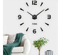 Coraltree Reloj de Pared Moderno DIY Silencioso, Wall Clock 3D Regalo Decorativo para Casa, Restaurante, Oficina y Hotel (Negro)
