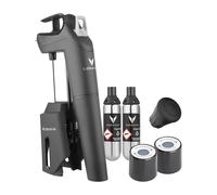 Coravin Sistema de Conservación Timeless Three Plus - Ahorro por Copa - Con 2 Cápsulas de Gas Argón Puro y Aireador de Vino - Negro