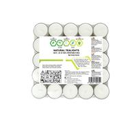 Coraz Home - Velas de Cera de Colza Natural Candelitas en Taza Transparente Cera Blanca Luces Nocturnas No Tóxicas No Perfumadas (Lámina de Plástico, 100 Candelitas - 4 Horas)