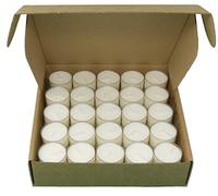 Coraz Home - Velas de Cera de Colza Natural Candelitas en Taza Transparente Cera Blanca Luces Nocturnas No Tóxicas No Perfumadas (Caja de Kraft, 50 Candelitas - 8 Horas)