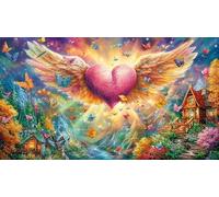 Corazón 3D con alas Rompecabezas para Adultos: 1000 Piezas de Cartón Reciclado - Decoración 75x50cm/1000pcs