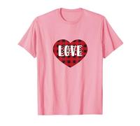 Corazón a Cuadros de San Valentín con Texto de Amor Camiseta