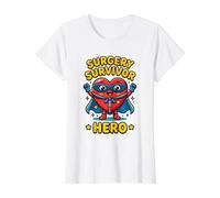 Corazón Abierto Survivor Hero Zipper Club Heart Warrior Camiseta gráfica económica, Mujer, Blanco, S